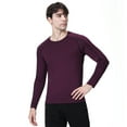 thumbnail image 3 of TOPTIE Men's Long Sleeve Fitted Compression Shirt, Cool Dry Base Layer for Men-Maroon-S, 3 of 7