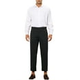 thumbnail image 2 of Lars Amadeus Men's Casual Solid Color Flat Front Cropped Ankle-Length Dress Pants, 2 of 6