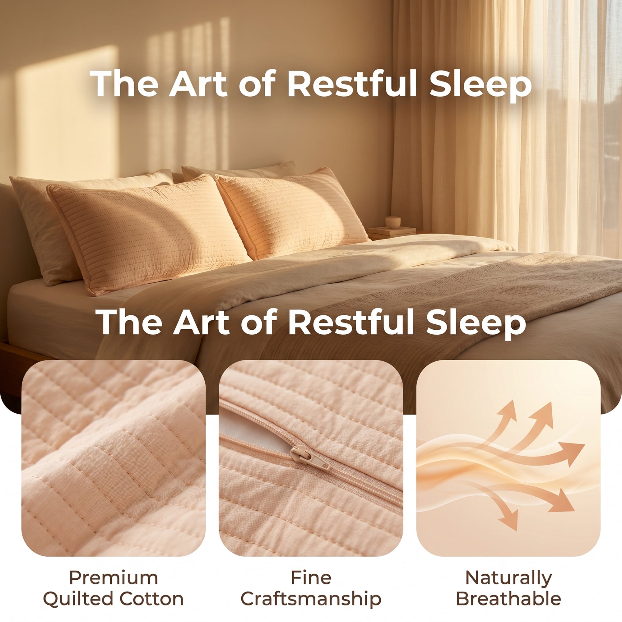Unique Bargains Envelope-style Pillow Protector, 1 Pack Quilted Pillow Protector Khaki