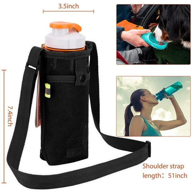 Bolsa portavasos para viajes al aire libre, bolsa de hombro, botella de agua portátil, red de transporte con correa desmontable para ciclismo