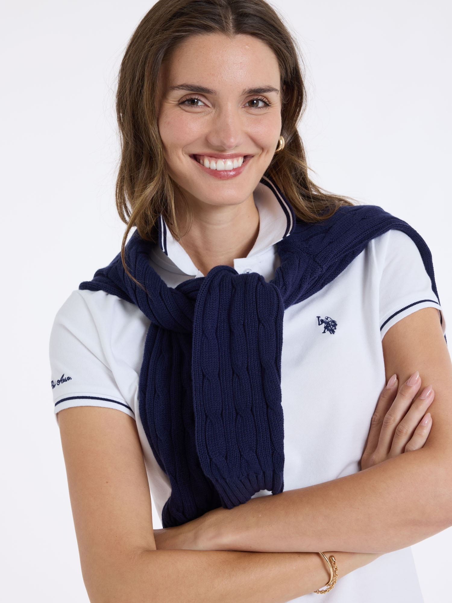U.S. Polo Assn. Women's Double Tipped Polo Shirt, Sizes XS-XL