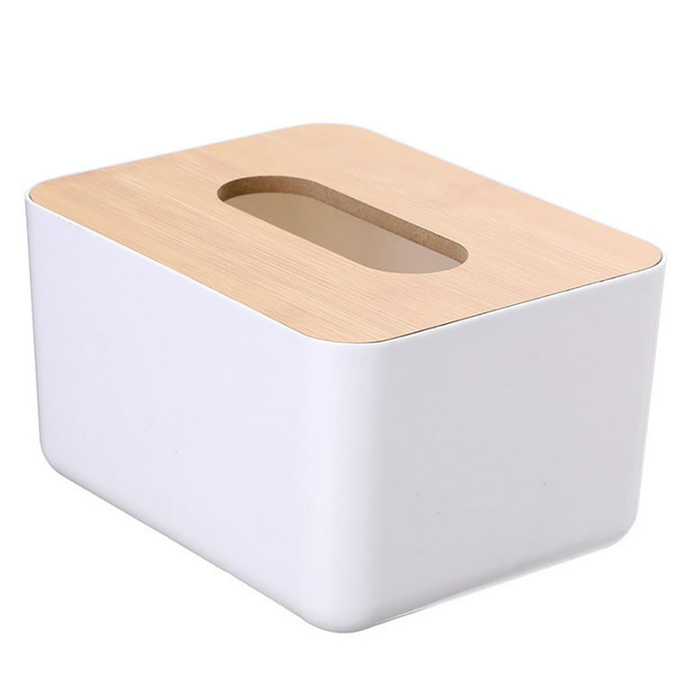 FU-kuuka Japanese-Style Minimalist Tissue Box Toilet With Creative Wooden  Cover Multi-Functional Household Living Room Plastic Paper Drawing Remote  Control Storage Box(White1) 
