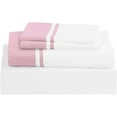 thumbnail image 2 of DNG Creations 4 Piece Two Tone Sheet Set 100% Egyptian Cotton, 800 Threads Count - 8 Inch Deep Pocket ( Solid White/Light Pink - Twin XL ), 2 of 4