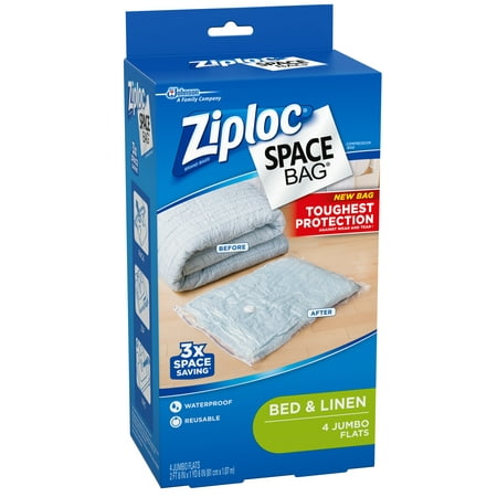 Ziploc Space Bags, Jumbo Flat Bags, 4 count - Walmart.com