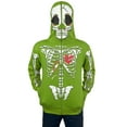 thumbnail image 2 of Notus Men’s Full Face Skeleton Skull Zip-Up Hoodie Sweatshirt Perfect for Halloween Costume Long Sleeve Sweatshirt Green M, 2 of 7