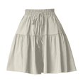 thumbnail image 4 of FASHOFT Summer Skirts for Women Flowy Casual Skorts Ruffle Tiered Skirts Cute Skorts Built in Shorts with Pocket High Waisted Pleated Ruffle Skort Boho Floral Skirts Grey L, 4 of 4