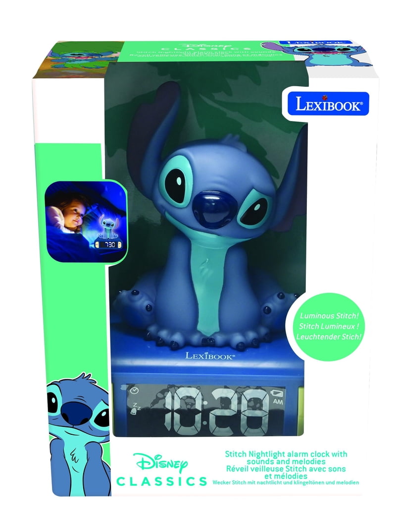 Lexibook Digital Alarm Clock with 3D Stitch Night Light & Sound