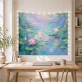 thumbnail image 5 of Water Lily Pond with Teal and Pink Hues, Dreamy Impressionist for Nature Lovers, Botanical Wall Decor, Housewarming Gift, Tapestry Wall Hanging for Living Room and Bedroom, 5 of 7
