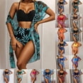 thumbnail image 4 of DHFJKG Womens Swimsuits 3 Piece Hawaii Printed Bikini Set Swimwear Coverup High Waisted Tummy Control Bathing Suit Trendy Beachwear, 4 of 5