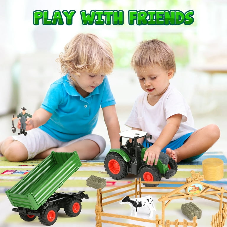 HopeRock Tractor Toy, Farm Toys Set for Toddlers Boys Age