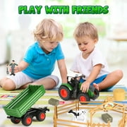 HopeRock Tractor Toy, Farm Toys Set for Toddlers Boys Age 3 4 5 6 Years, Realistic Pretend Play for Little Farmers, Christmas Birthday Gifts for Toddlers 3-6 years old.