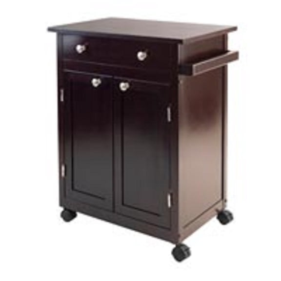 Contemporary Home Living Kitchen Cart with Drawers and Doors - 34"- Brown