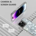 thumbnail image 5 of NIFFPD iPhone 14 Pro with Screen Protector + Camera Lens Protector, Bling Glitter Quicksand Sparkle Clear & Shockproof Protective Cover iPhone 14 Pro 6.1" Silver, 5 of 6