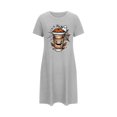 thumbnail image 4 of Cxenplz Womens Halloween Nightgown Casual Summer Fall Crewneck Short Sleeve T Shirt Deess Soft Loose Print Tunic Shirt Pajamas Sleepwear on Clearance, 4 of 4