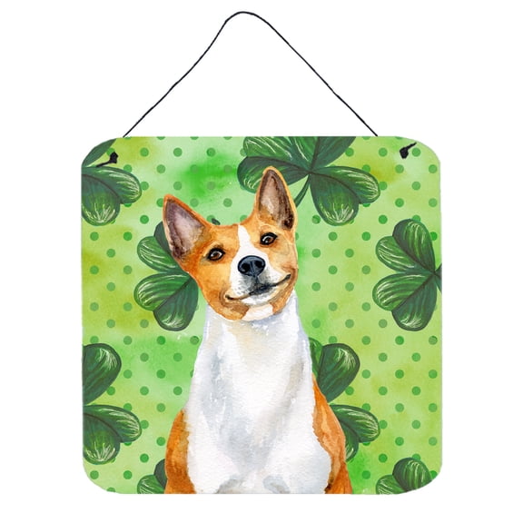 Basenji St Patricks Wall or Door Hanging Prints Green