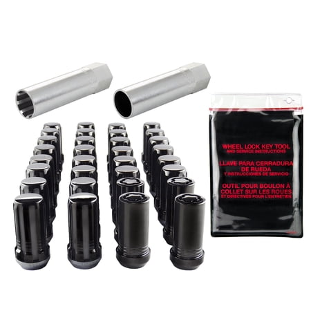 McGard SplineDrive Tuner 8 Lug Install Kit w/Locks Tool (Cone) M14X1.5 / 1in. Hex - Blk - 65810BK