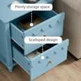 thumbnail image 4 of Anbuy Blue Nightstand Set of 2 with Petal Pattern, Modern Night Stand Set 2 with 2 Drawers for Bedroom, Side End Table Scalloped Bedside Night Tables with Solid Wood Legs, 4 of 8