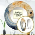 thumbnail image 3 of Designart "Astrology Nebula Marble in Cream II" Abstract Shapes Round Mirror Wall Décor Coastal - Large Navy Round Mirror - Round Mirror 23" x 23" Inch, 3 of 5