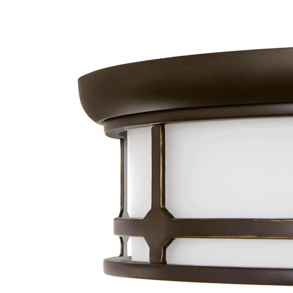 Hampton Bay Portland Court 14 in. 1-Light Oil Rubbed Bronze with Gold Highlights LED Flush Mount