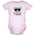 thumbnail image 5 of iDzn Pack of 2, Pretty Eyes Chubby Thinghs & I'm Always Getting Picked Up By Ladies Funny Rompers For Babies, Newborn Baby Unisex Bodysuits, Infant Jumpsuits, Toddler 0-24 Months Kids One-Piece Oufits, 5 of 5