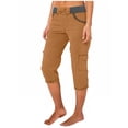 thumbnail image 3 of HVOBTTY Summer Women's Casual Elastic Waist Cargo Solid Color High Waist Drawstring Pockets Shorts Brown, L, 3 of 5