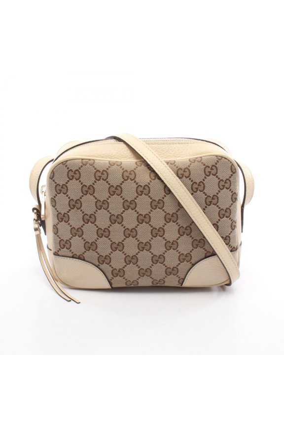 Pre-Owned Gucci Bree GG Canvas Shoulder Bag/Handbag, and Leather, Women's, Beige, Brown, Ivory,...