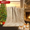 thumbnail image 3 of Keenstone Double-sided Flannel Electric Heated Blanket Throw, 50"x60" Machine Washable Fast Heating Blanket for Office Bedroom Livingroom - Beige, 3 of 11