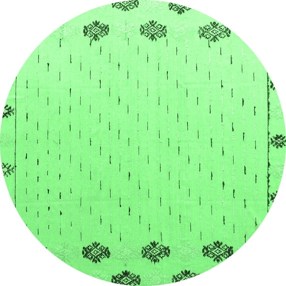 Ahgly Company Indoor Round Solid Emerald Green Modern Area Rugs, 5' Round