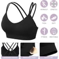 thumbnail image 5 of Women's Cross Back Sports Bra Padded Strappy Medium Support Yoga Bra for Workout Fitness 3 Pack, 5 of 6