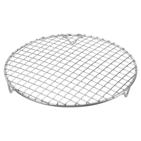 Uxcell Round Cooking Rack with Legs, Dia 9.8 Inch 304 Stainless Steel Barbecue Grill for Cooking Baking Barbecue Air Fryer Racks, Silver