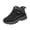 Black, variant on Women's Winter Hiking Ankle Boots, Waterproof Non-Slip Fleece Lined Lace Up Velcro Strap Snow Walking Sneakers, Round Toe Outdoor Warm Short Boots for Ski Daily Commute Dark Purple 36