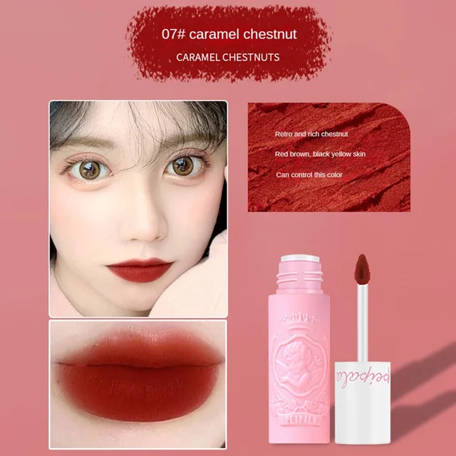 Heallor-maquillaje labial de 1/3/4 piezas, No se adhiere a tazas, terciopelo mate, belleza y salud, esmalte de labios sin arrugas, Cosméticos fáciles de Co