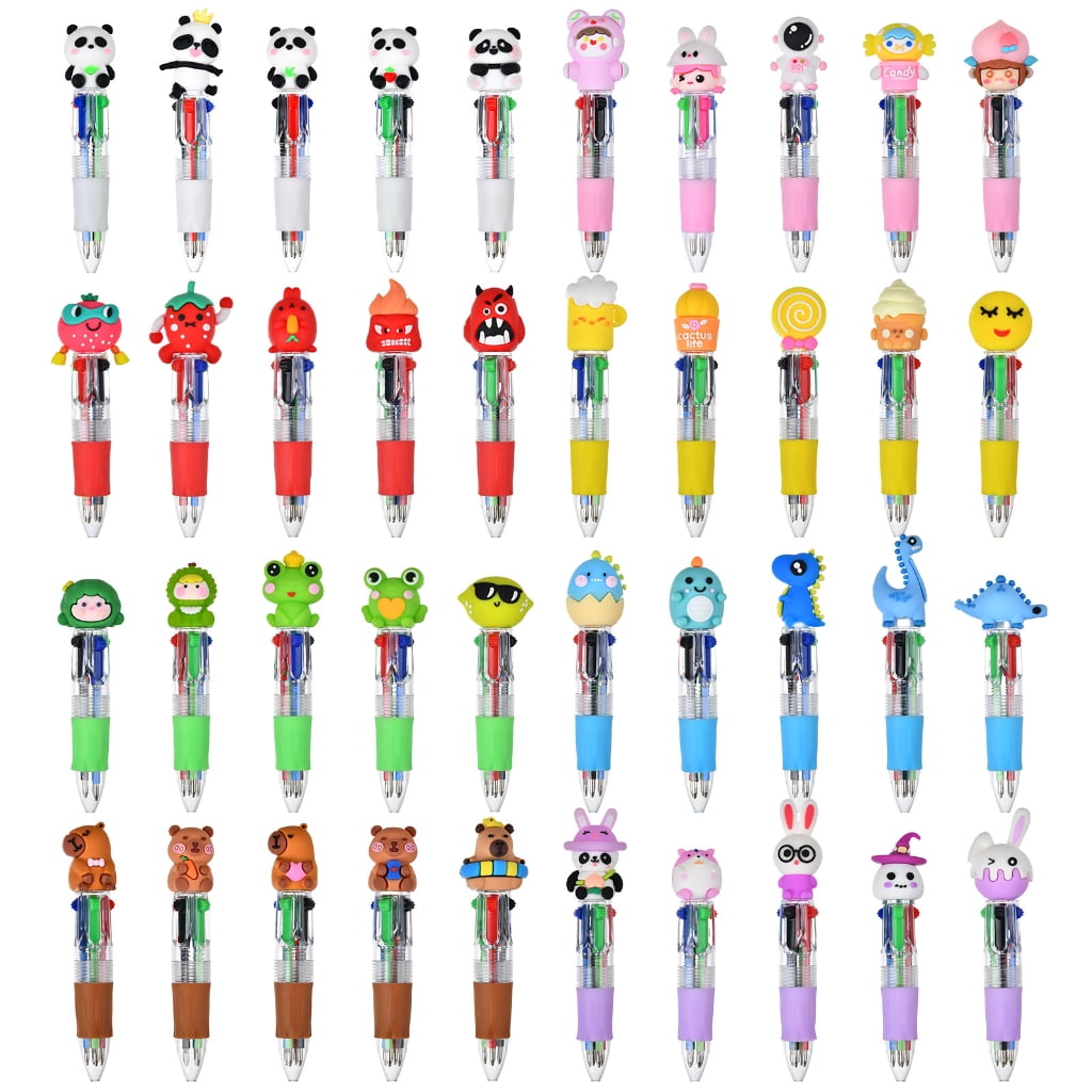 MOMOJIA 4 Color-in-1 Writing Pens Retractable Colored Ballpoint Pen for Color Coding