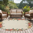 thumbnail image 4 of Round Area Rug 6 Ft, Fall Mushrooms Washable Non-Slip Circle Carpet for Living Room/Bedroom, Autumn Green Eucalyptus Leaves Plants Low-Profile Indoor Mats Collection Rugs for Residential, 4 of 8