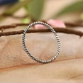 thumbnail image 4 of EOEMY Sterling Silver 925 Eternity Twisted Thin Skinny Midi Pinkie Thumb Ring A3142-4, 4 of 4
