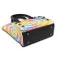 thumbnail image 4 of Single Shoulder Bag Rivet Bag 7.48×7.48×3.94in Removable Shoulder Belt Can Be Held Or Diagonal Across A Variety Of Matching Styles Yellow Tie-Dye Background Rainbow Colors_2, 4 of 6