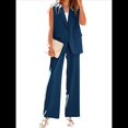thumbnail image 1 of Conjuntos de 2 Piezas para Mujer: Chaleco Sin Mangas y Pantalón , Conjunto de Blazer Informal de Negocios. Azul Marino L, 1 of 6