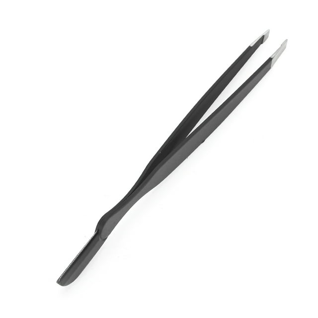 Unique Bargains 1 Pc 2 in 1 Eyebrow Razor for Bathroom Travel Hotel Black Stainless Steel