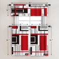 thumbnail image 3 of Red Kitchen Curtains Tiers and Valances Set 3 Piece for Windows Grey and Black Kitchen Window Curtains Set,Geometric Modern Art Valances for Living Room(36" Tiers Set), 3 of 6