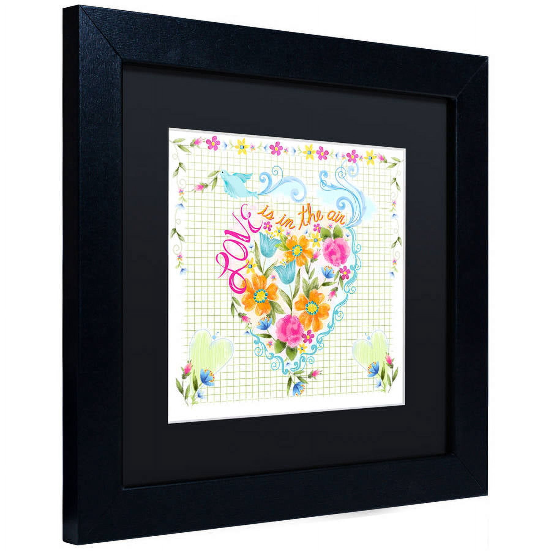 Trademark Fine Art "Love Heart" Canvas Art by Lisa Powell Braun, Black Matte, Black Frame