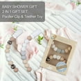 thumbnail image 4 of Tyry.Hu Pacifier Clip Baby Girls Binky Holder Paci Clip Silicone Bead Teething Relief Teether Toy Set of 2 (Pink, Beige), 4 of 7