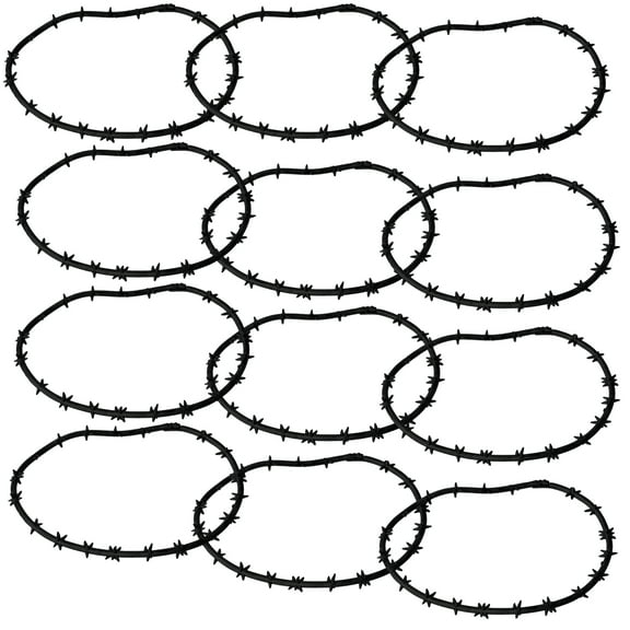 Set of 12 Black Barbed Wire Sections for WWE & AEW Wrestling Action Figures