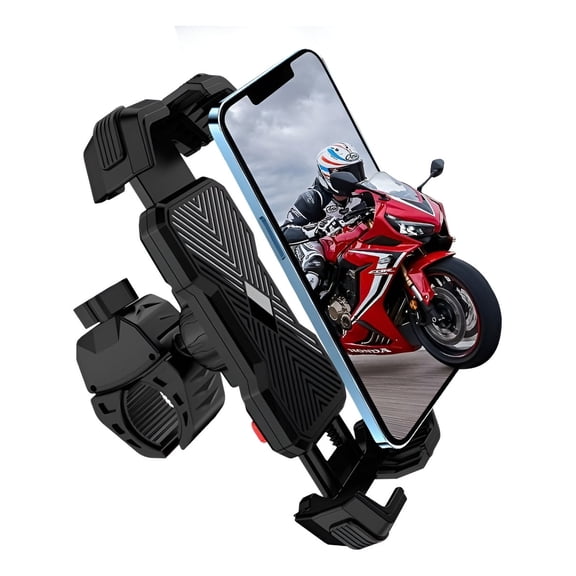 Motorcycle Phone Mount Bike Phone Holder, Universal Motorcycle Phone Holder with 360 Rotate for 4.7-7.2 Inch Smartphones, Compatible with Road Bike Scooter