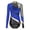 Royal Blue, variant on Raenseen Womens Long Sleeve Gymnastic Leotard Metallic Patchwork Bodysuit Top Figure Skating Dance Purple S