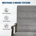 thumbnail image 3 of Techmilly Patio Swivel Chairs Set of 2, Outdoor Dining Chairs High Back Padded All Weather Breathable Textilene Outdoor Swivel Chairs , Grey White, 3 of 12