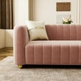 thumbnail image 3 of Mid-Century Modern Sofa for Living Room, 84" Pink Tufted Velvet Loveseat Sofa Couch, Sectional Love seat Sofa Couch with Gold Legs, Upholstered Sofa for Apartment Bedroom Apartment Home Office, 3 of 7