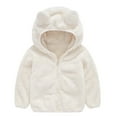 thumbnail image 2 of Godderr Toddle Baby Boys Girls Thick Jacket Fleece Coat Ears Hooded Zipper up Jacket Coat Tops Warm Fall Winte Outwear Overcoat for 9M-5Y, 2 of 7