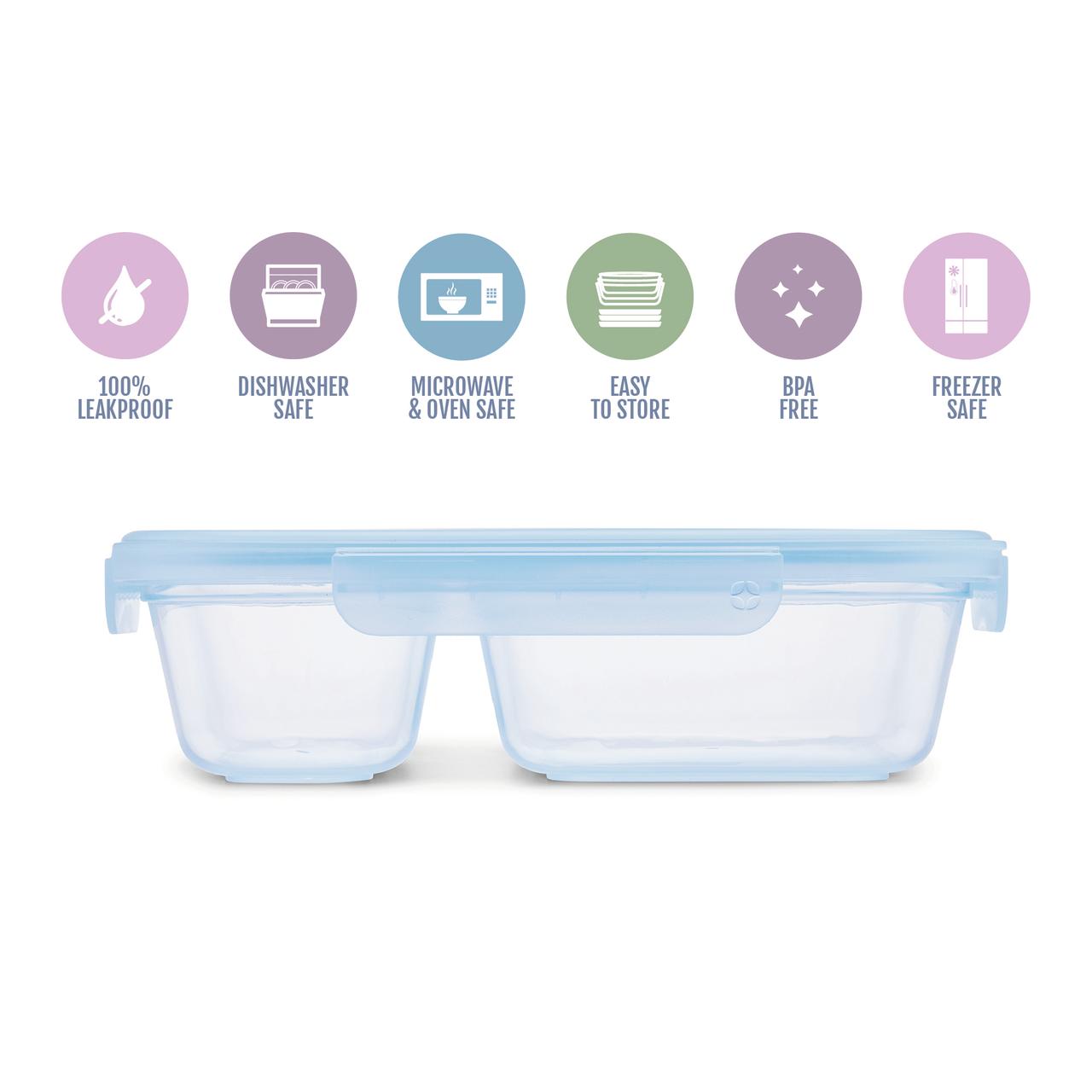 Ello Snap & Nest 8-Piece Divided Meal Prep Set, Pastel photo 3