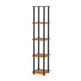 thumbnail image 3 of Furinno 99132LC/BK Turn-N-Tube 5-Tier Corner Square Rack Display Shelf, Light Cherry/Black, 3 of 5
