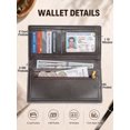 thumbnail image 5 of Mandu RFID Long Wallet for Men Slim Bifold Wallet with ID Window Card Holder Cash Pocket and Zipper Coin Pocket, Business Wallet for Daily Use, 5 of 6